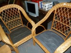 Pair of Cane Conservatory Chairs