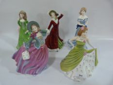 5 Royal Worcester & Coalport Lady Figurines