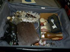 Case containing Glassware - Various Headbands - Cased Set of Cutlery etc