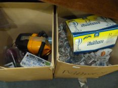 2 Boxes of Bric-a-Brac including Glassware - Telephone System - Mini Vac etc