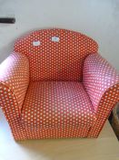 Childrens Red and White Polka Dot TV Chair