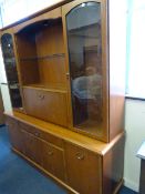 Teak Glazed Wall Unit