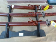 Set of Ancient Warrior Samurai Swords