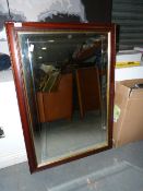 Wood Framed Mirror with Gilt Trim