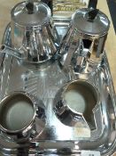 Swan Chrome Tea Service with Tray
