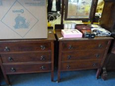 Art Deco Oak Chest of Drawers and Dressing Table