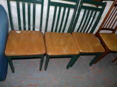 3 Beech Framed Dining Chairs