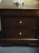 *Mahogany 2 Drawer Bedside Cabinet