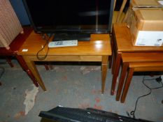 Nest of 3 Table & 2 Side Tables & Lloyd Loom Style Laundry Basket