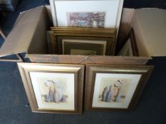 Box containing Framed Prints