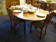 G Plan Circular Dining Table with 4 Dining Chairs