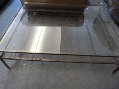 Plate Glass & Wrought Iron Occasional Table