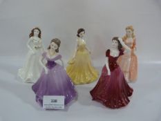 5 Coalport Miniature Figurines