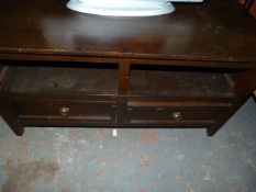 Dark Wood Home Entertainment Unit with Drawers