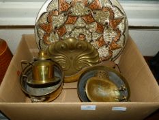Box containing Art Nouveau ??? Brush - Glasswares etc