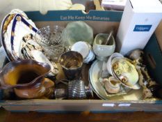 Box containing Older Ceramics - Plated Ware - Toby Jugs etc