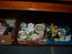 3 Boxes of Bric-a-Brac including Clocks - Radios etc etc