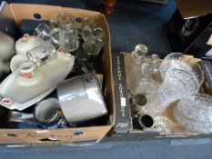 Box containing Telephones - Toby Jugs - Swarovski Wares etc