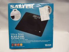 *Set of Salter Ultra Slim Black Glass Electronic Scales