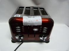 *Morphy Richards Red & Chrome 4 Slice Toaster