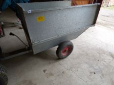 Galvanized Steel Single Axle Garden Tractor Tipping Trailer