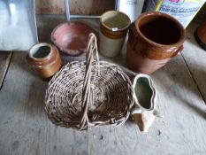 Assorted Stone, Earthanware Pots, Baskets etc