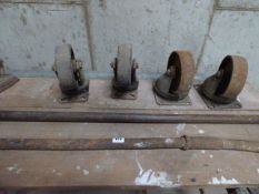 2 Crow Bars, 4 Cast Iron Heavy Duty Castors