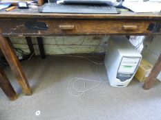 *Oak Office Table with 2 Drawers