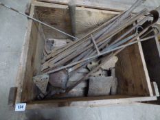 Box Containing Old Blacksmiths Tools