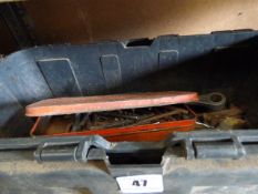 Toolbox Containing Allen Keys, Combination and Open Ended Spanners.