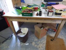 *Vintage Formica Topped Beech Framed Table on Square Tapered Legs