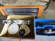 Electric Heater and a Desktop Angle poise Magnifying Lamp