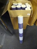 9 Rolls of Caramel Blue Striped Wall Paper