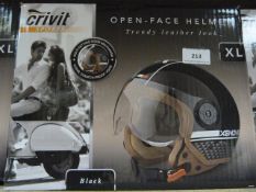 Crivit Trendy Leather Look Open Face Helmet Size Extra Large