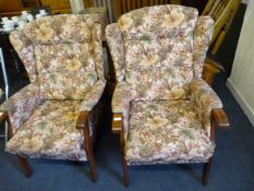 2 High Back Armchairs