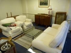 Cream 2 Seat Settee & 2 Single Chairs