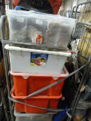Trolley containing Assorted Plumbing Fittings - Ironmongery - Toolboxes etc