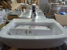 *White Wash Hand Basin & Essential Mono Basin Mixer