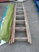 Wood Triple Extending Ladder - Clothes Airer etc