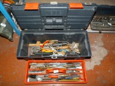 Plastic Tool Box containing Selection of Hand Tools
