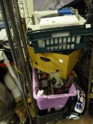 Trolley containing Assorted Wi-Fi Routers - Desktop Accessories etc