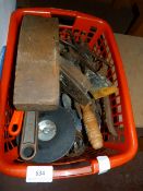 Box containing Hand Tools - Wood Planes etc
