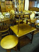 Ercol Chair - Tea Trolley & Circular Table