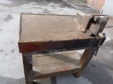 Workbench Fitted with Samsonia Quick Release Engineers Vice