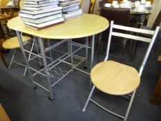 Folding Mobile Kitchen Table & 2 Chairs
