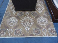 Brown Floral Floor Rug