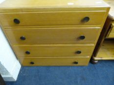 Oak Chest of 4 Long Drawers