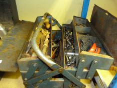 Blue Cantilever Toolbox with Assorted Tools