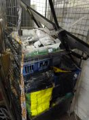 Trolley containing Assorted Plumbing Fittings - Audi Electric Window Mechanism - Overalls & Workwear