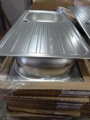 *19 Pyramis Stainless Steel Single Bowl Inset Sink Units